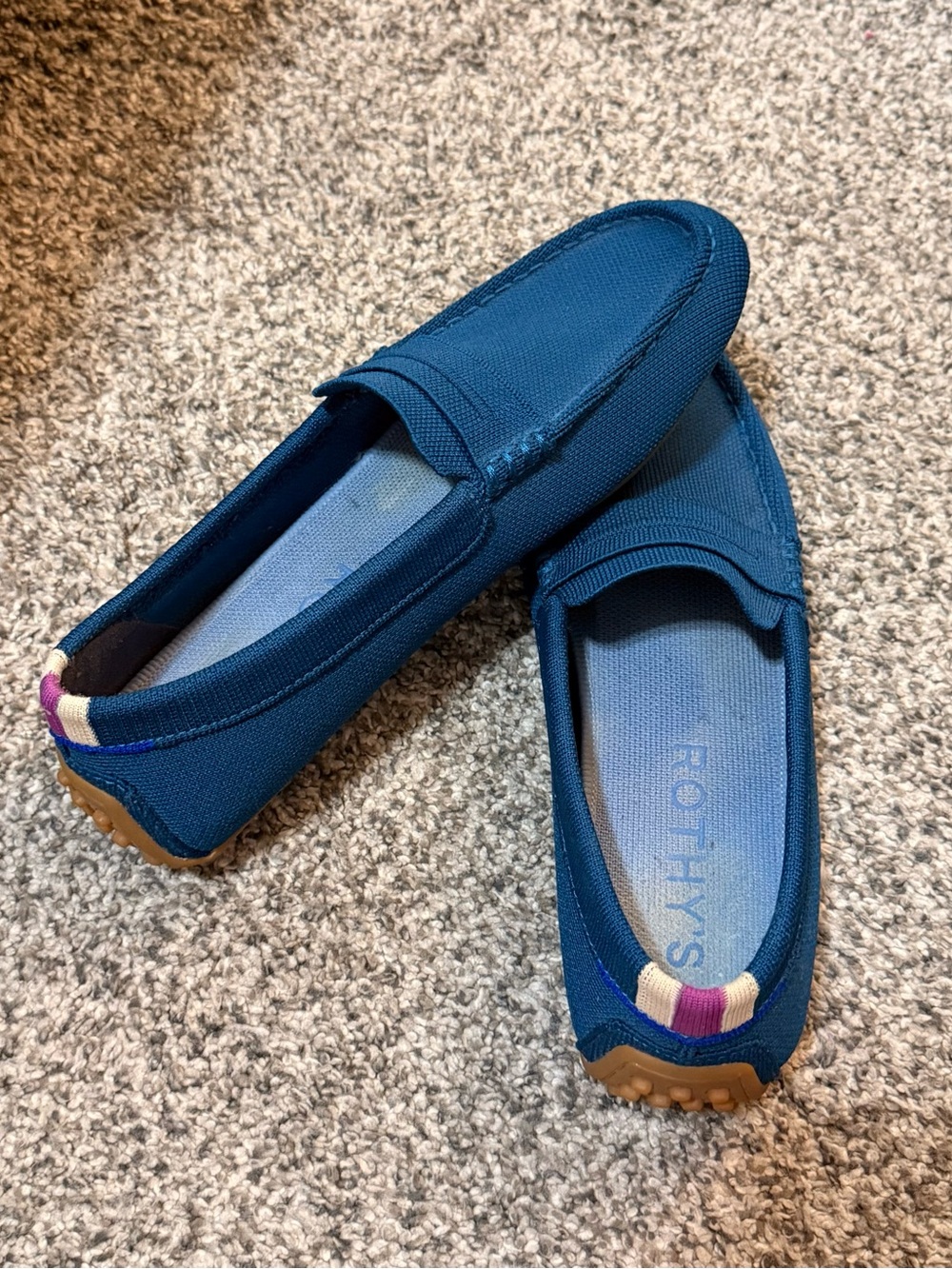 Rothy’s Driving Moccasins Women’s size 9 Teal Blue